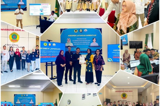 MENUJU AKREDITASI UNGGUL, PROGRAM STUDI ADMINISTRASI RUMAH SAKIT MENERIMA ASESMEN LAPANGAN PERDANA UNTUK INSTRUMEN KUALITATIF 8 KRITERIA.